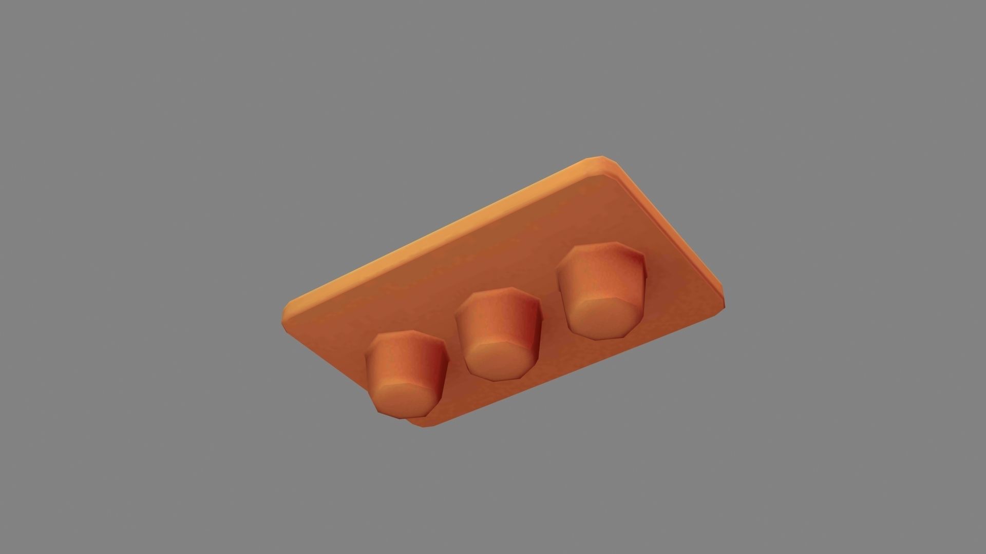 Cartoon  eggs in the egg tray Low-poly 3D model_3