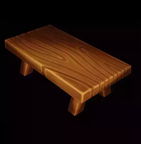 Stilyzed wooden table low-poly game ready