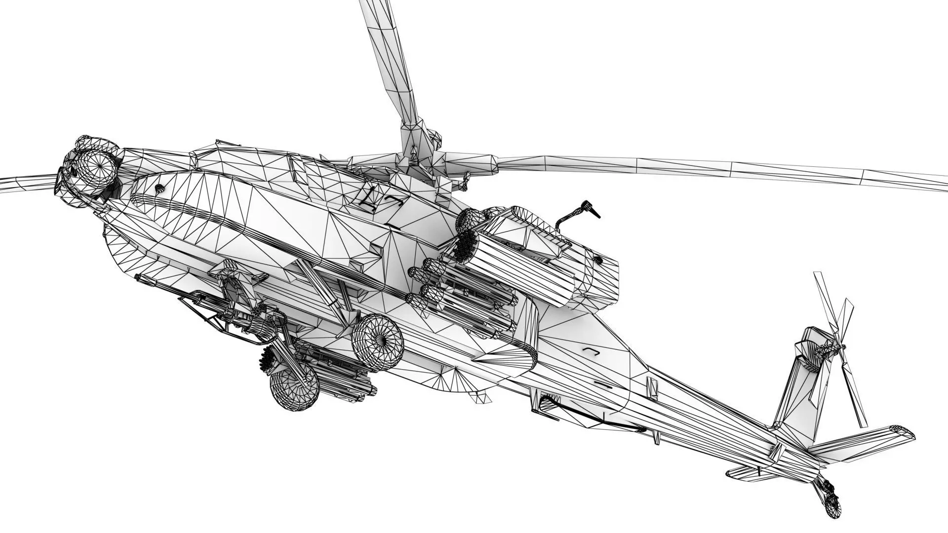 AH-64D Apache  Low-poly 3D model_0