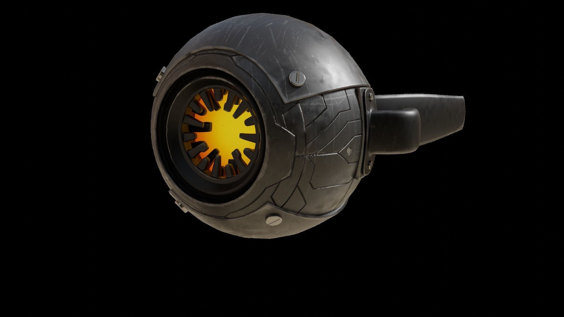 Sci fi fire drone 2 Low-poly 3D model_4