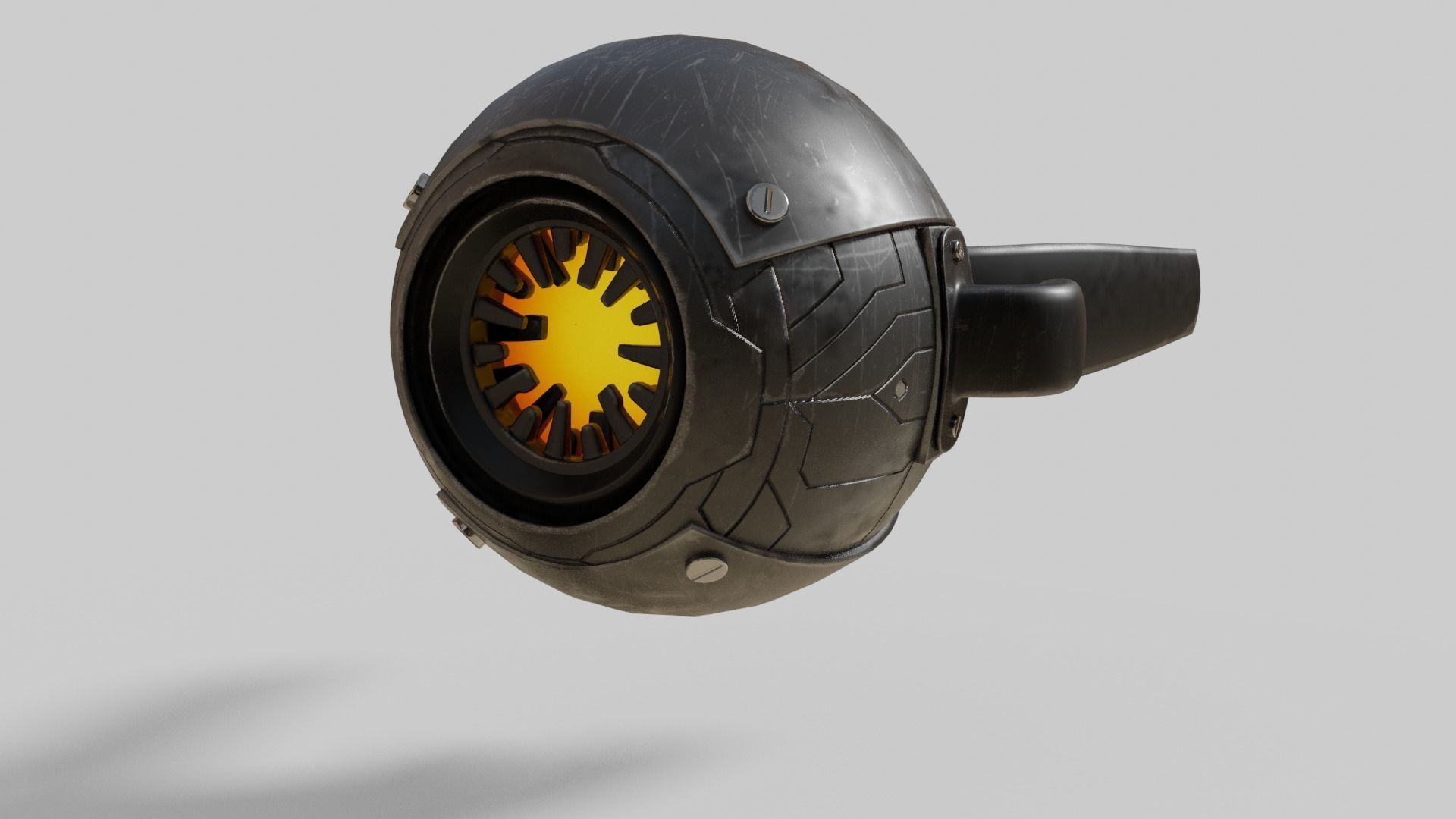 Sci fi fire drone 2 Low-poly 3D model_7