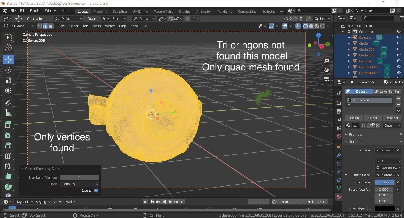 Sci fi fire drone 2 Low-poly 3D model_1