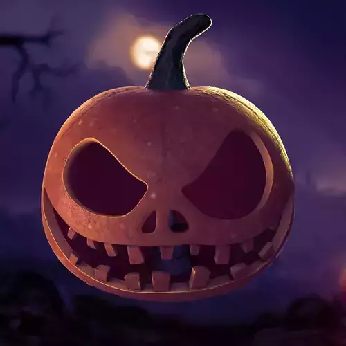 Halloween Pumpkin 3d model Low-Poly PBR