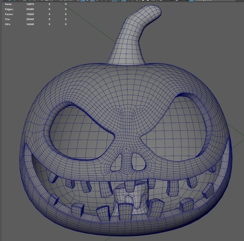 Halloween Pumpkin 3d model Low-Poly PBR Low-poly 3D model_9