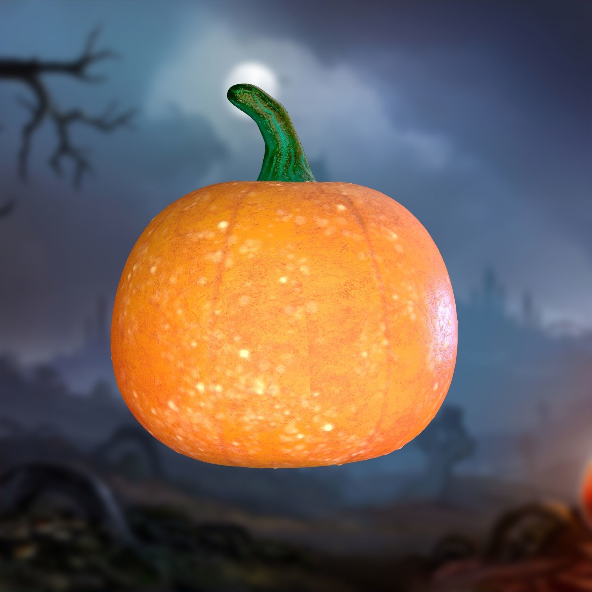 Halloween Pumpkin 3d model Low-Poly PBR Low-poly 3D model_2