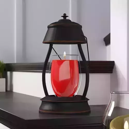 Metal Tabletop Wax Warmer - Candle Included - 2 Colour 3D model