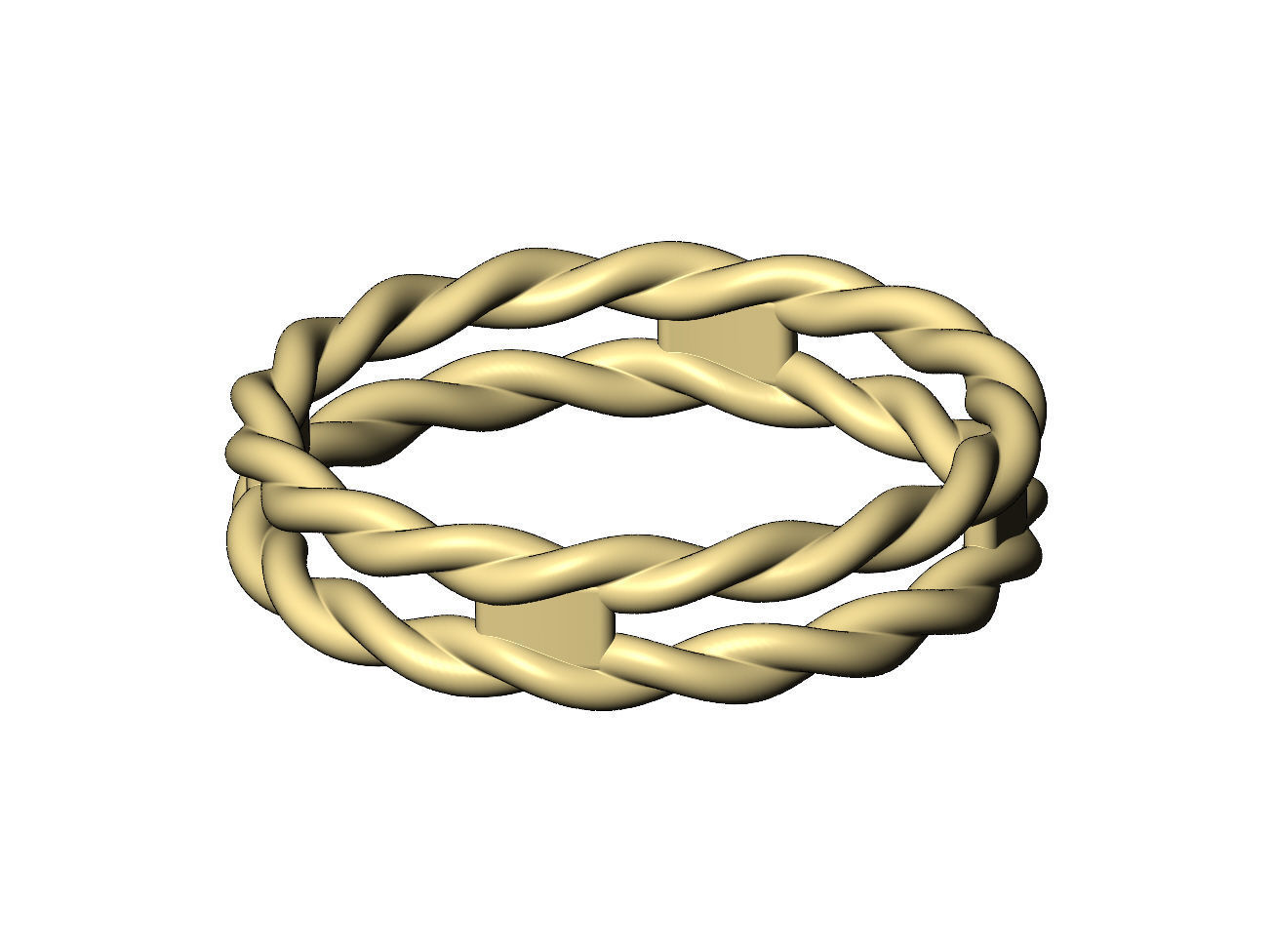 Double braided rope stacker band US sizes 5to9 3D print model_7