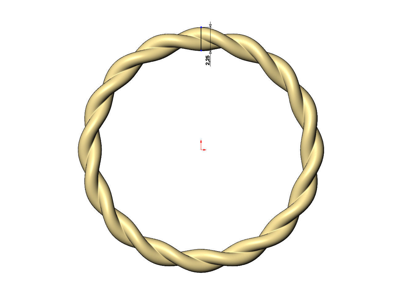 Double braided rope stacker band US sizes 5to9 3D print model_4