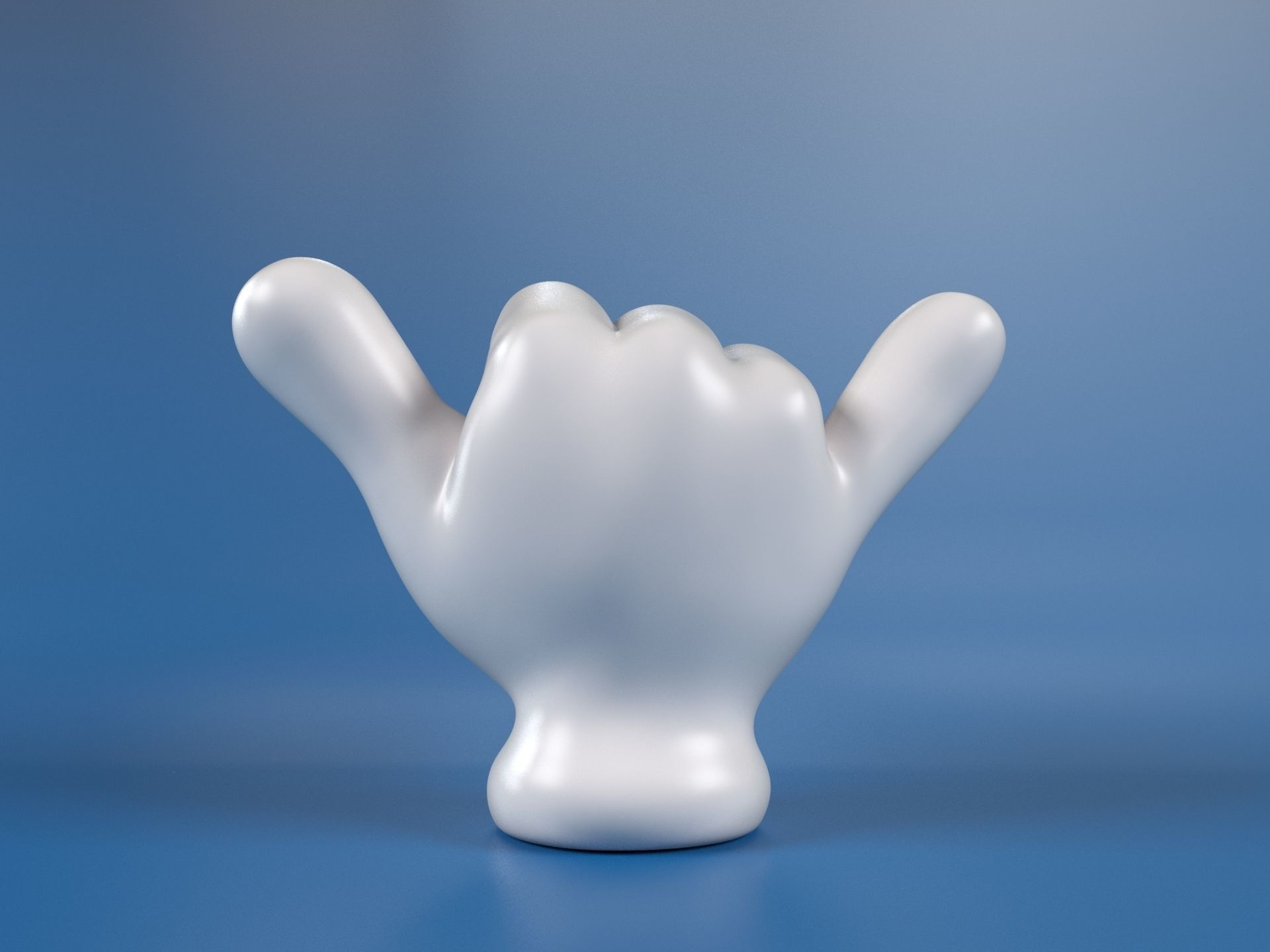 Cartoon hand 5 fingers Shaka 3D print model_5