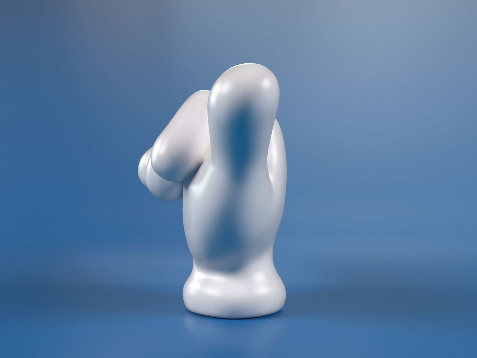 Cartoon hand 5 fingers Shaka 3D print model_3