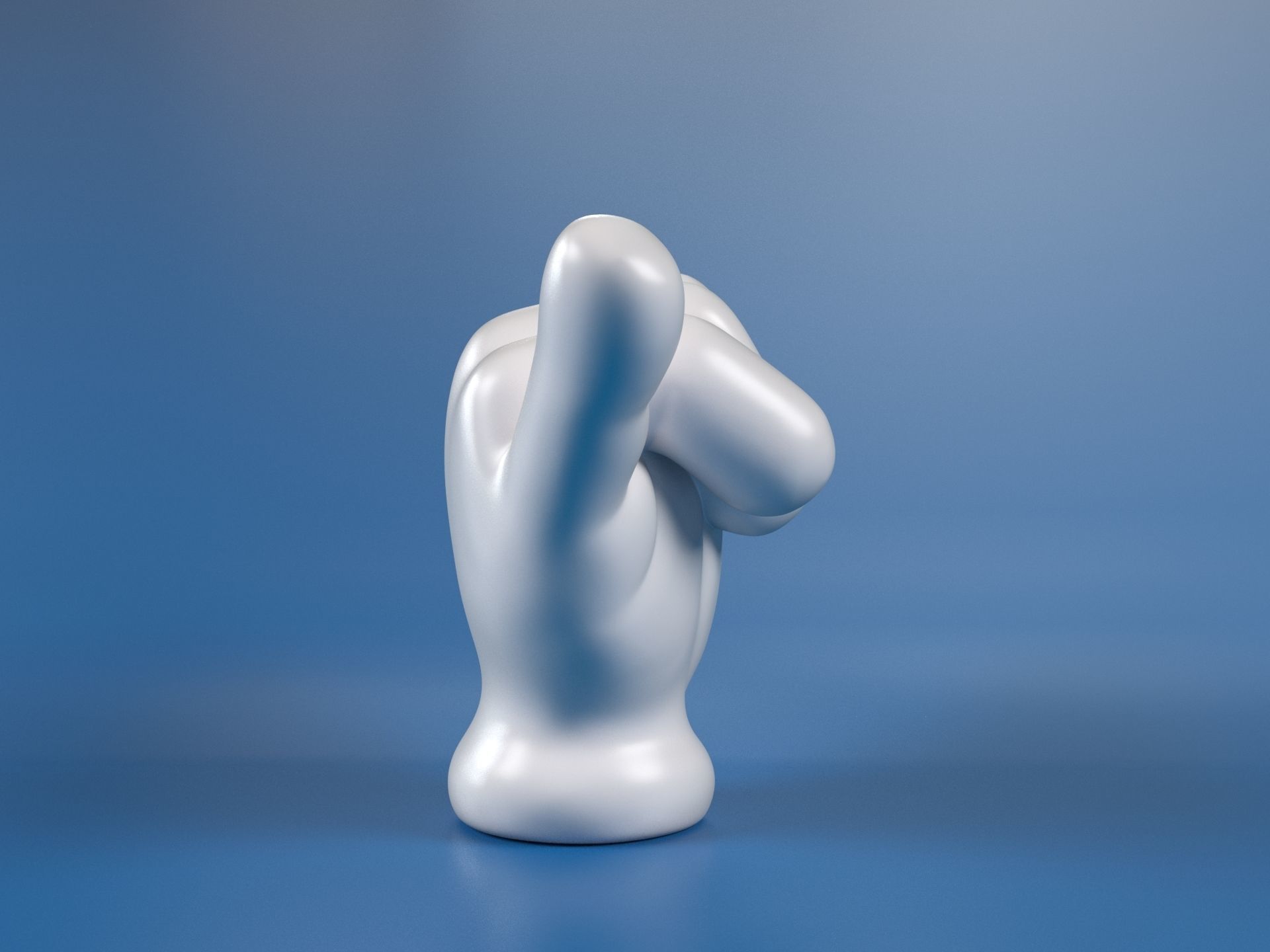 Cartoon hand 5 fingers Shaka 3D print model_7