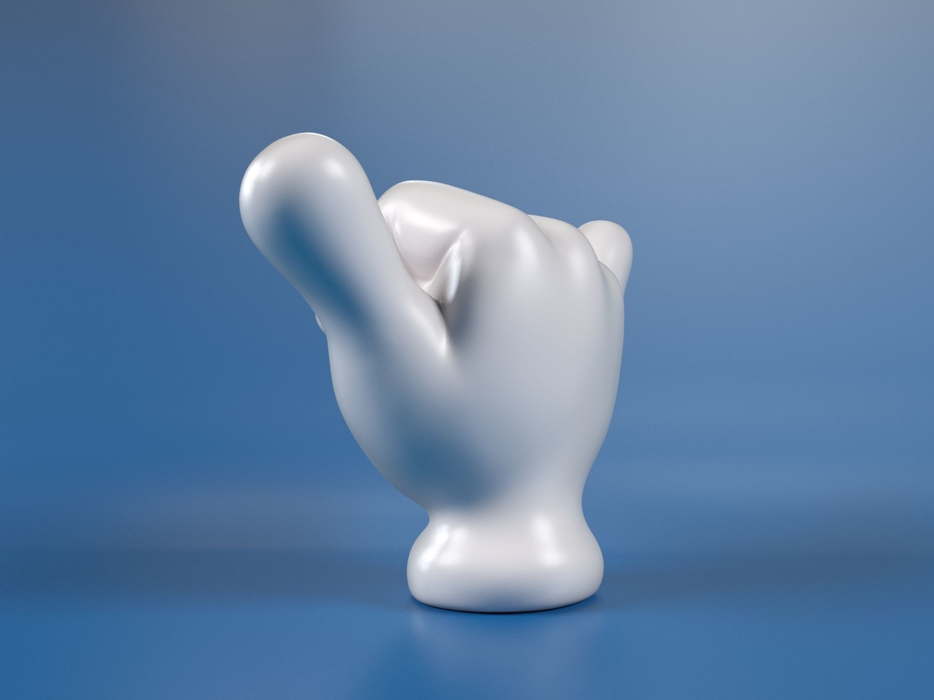 Cartoon hand 5 fingers Shaka 3D print model_4