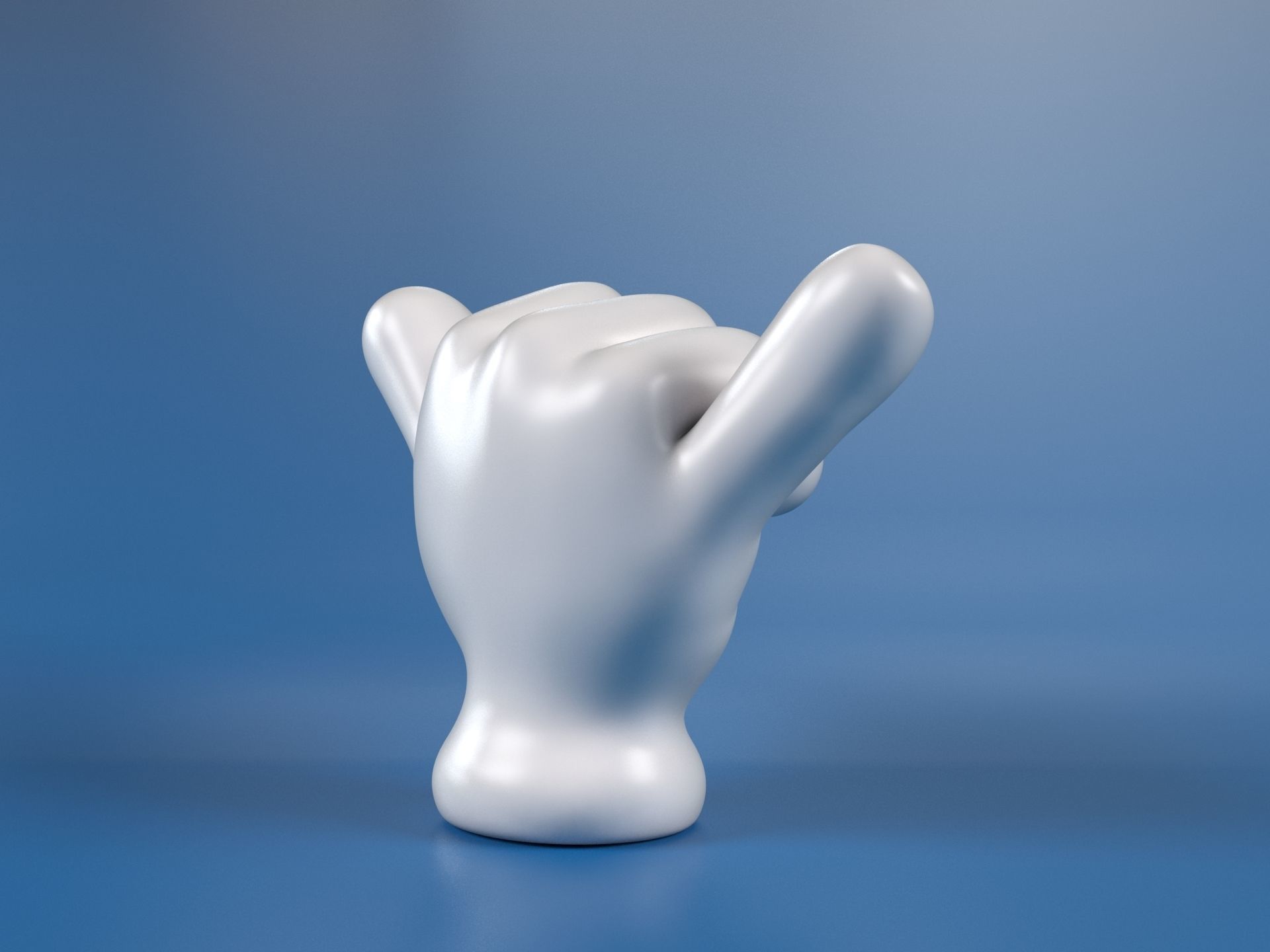 Cartoon hand 5 fingers Shaka 3D print model_6