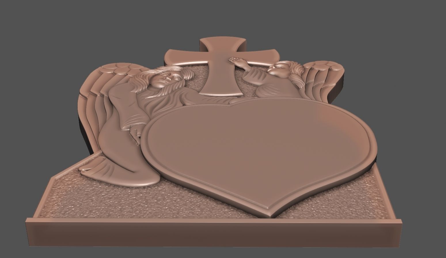 Memorial Tombstone with Angel for cnc Carving 3D print model_4