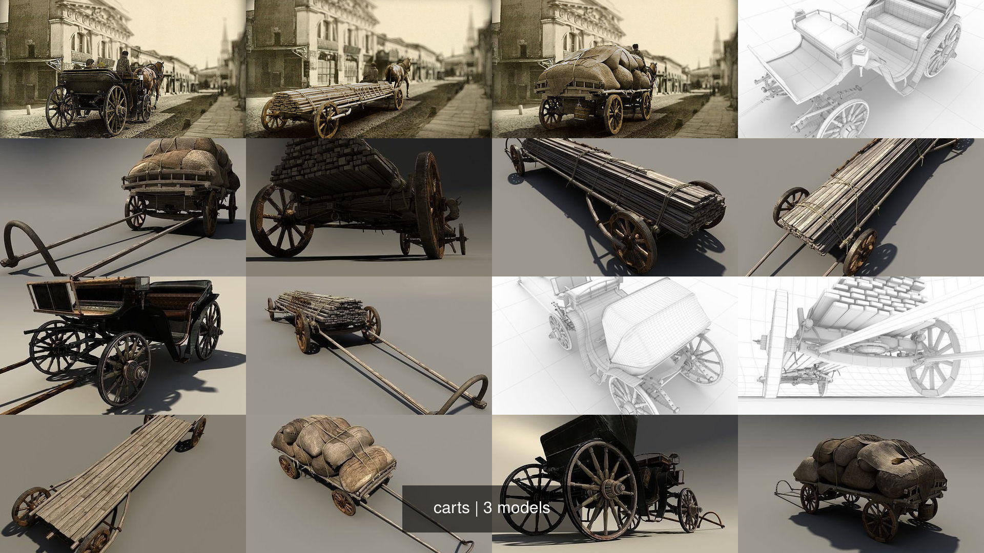 carts 3D Model Collection_0