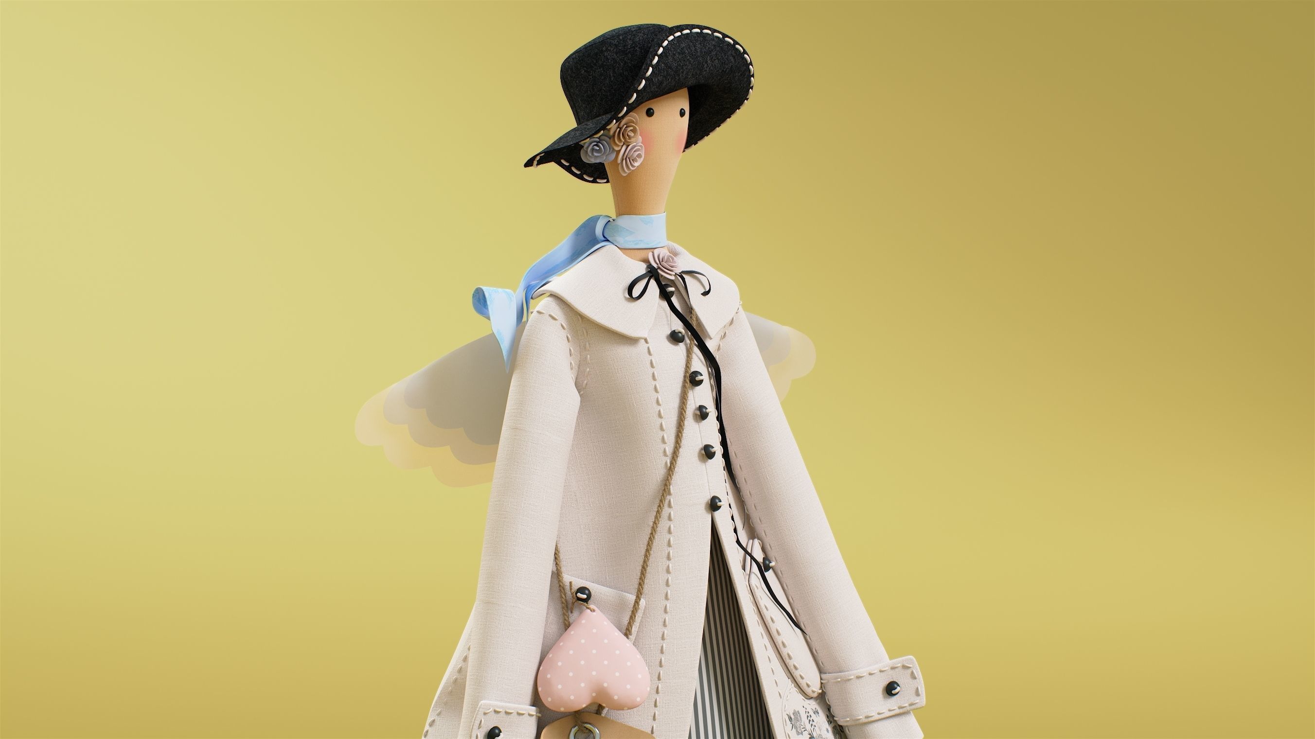 Tilda doll 01 3D model_10