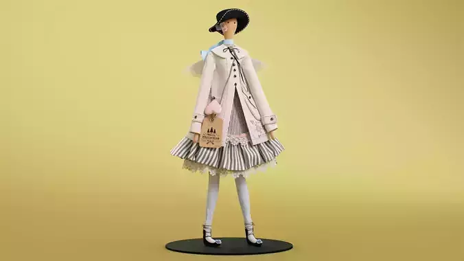 Tilda doll 01 3D model