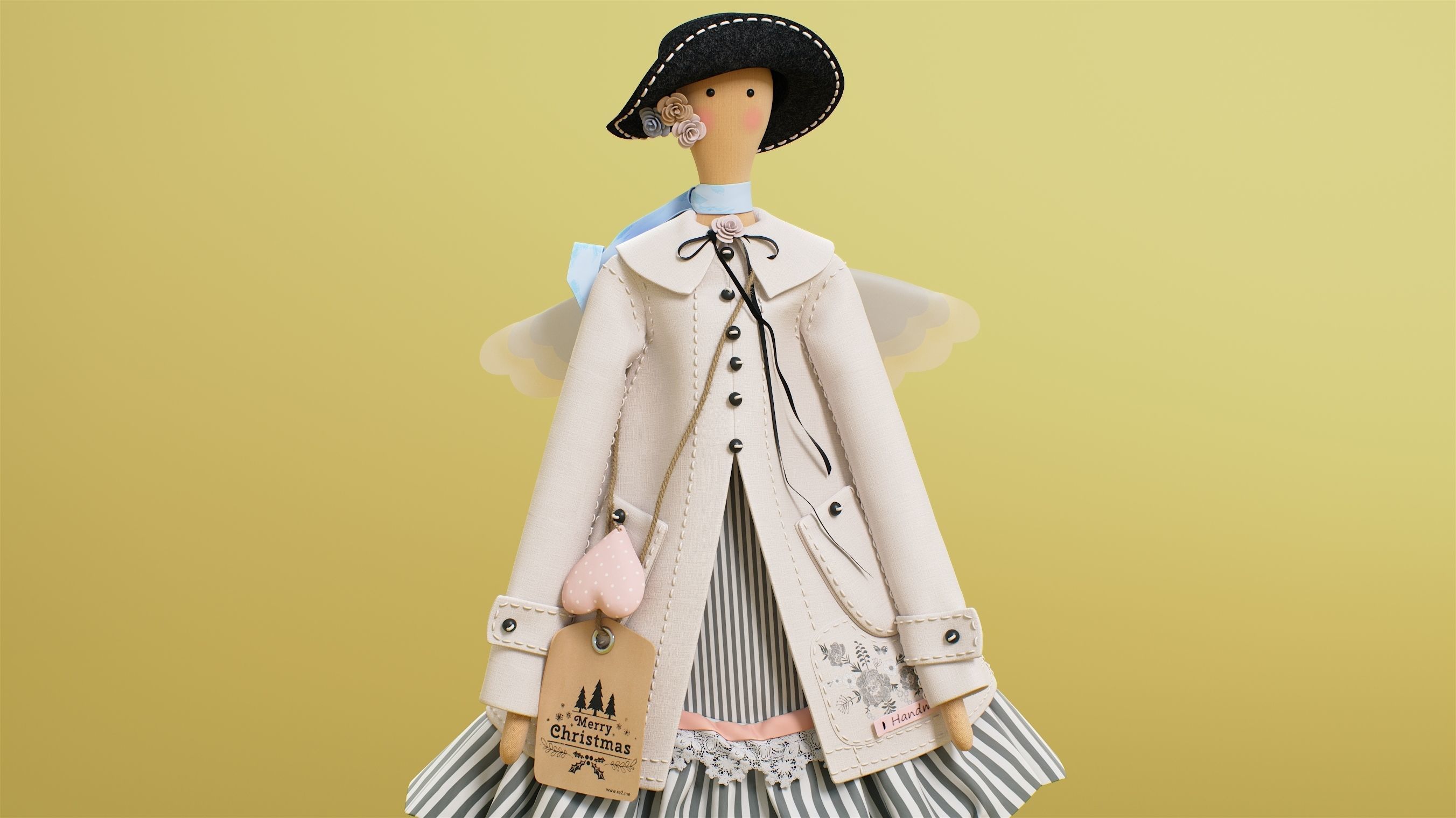 Tilda doll 01 3D model_2
