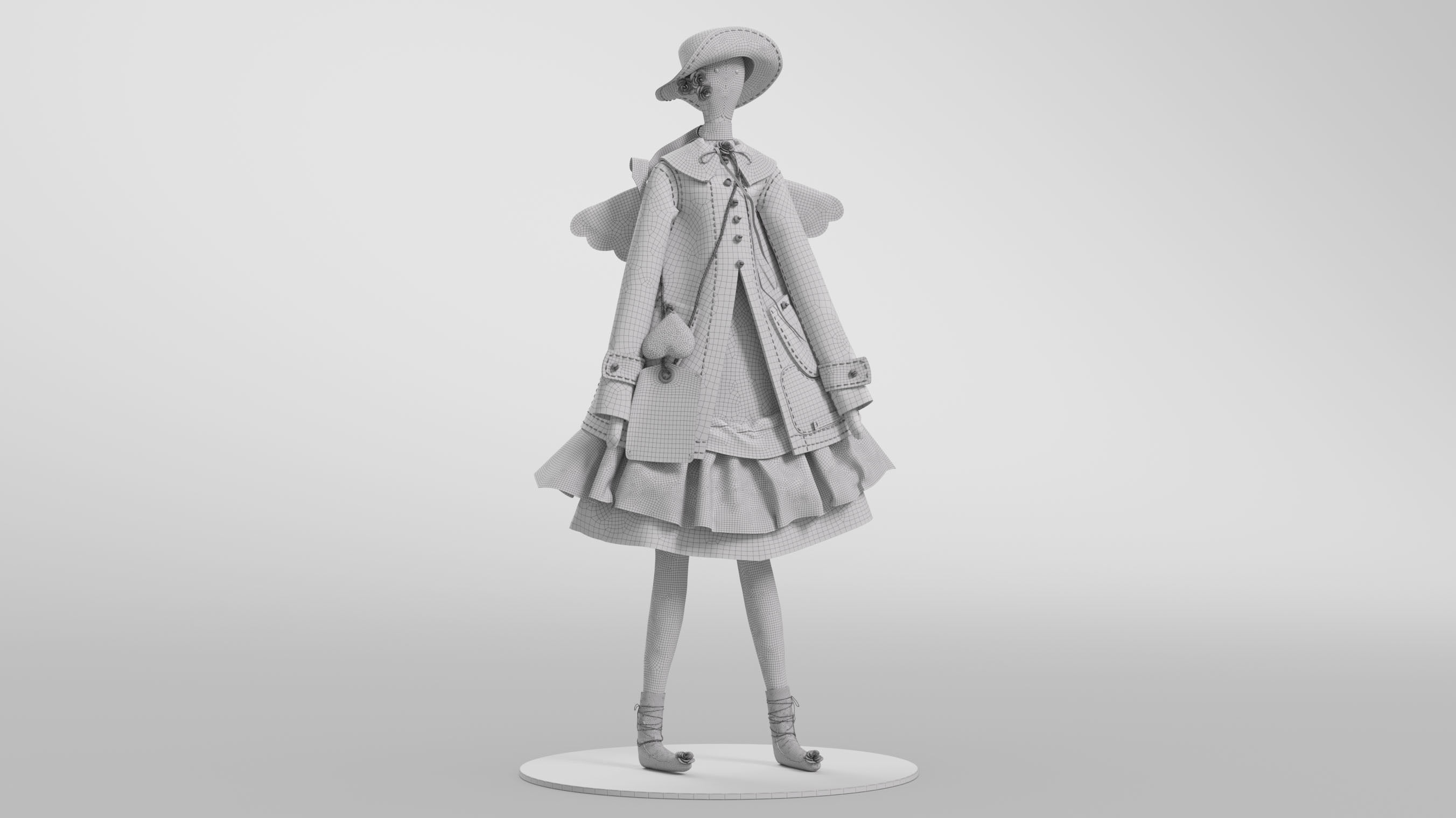 Tilda doll 01 3D model_1