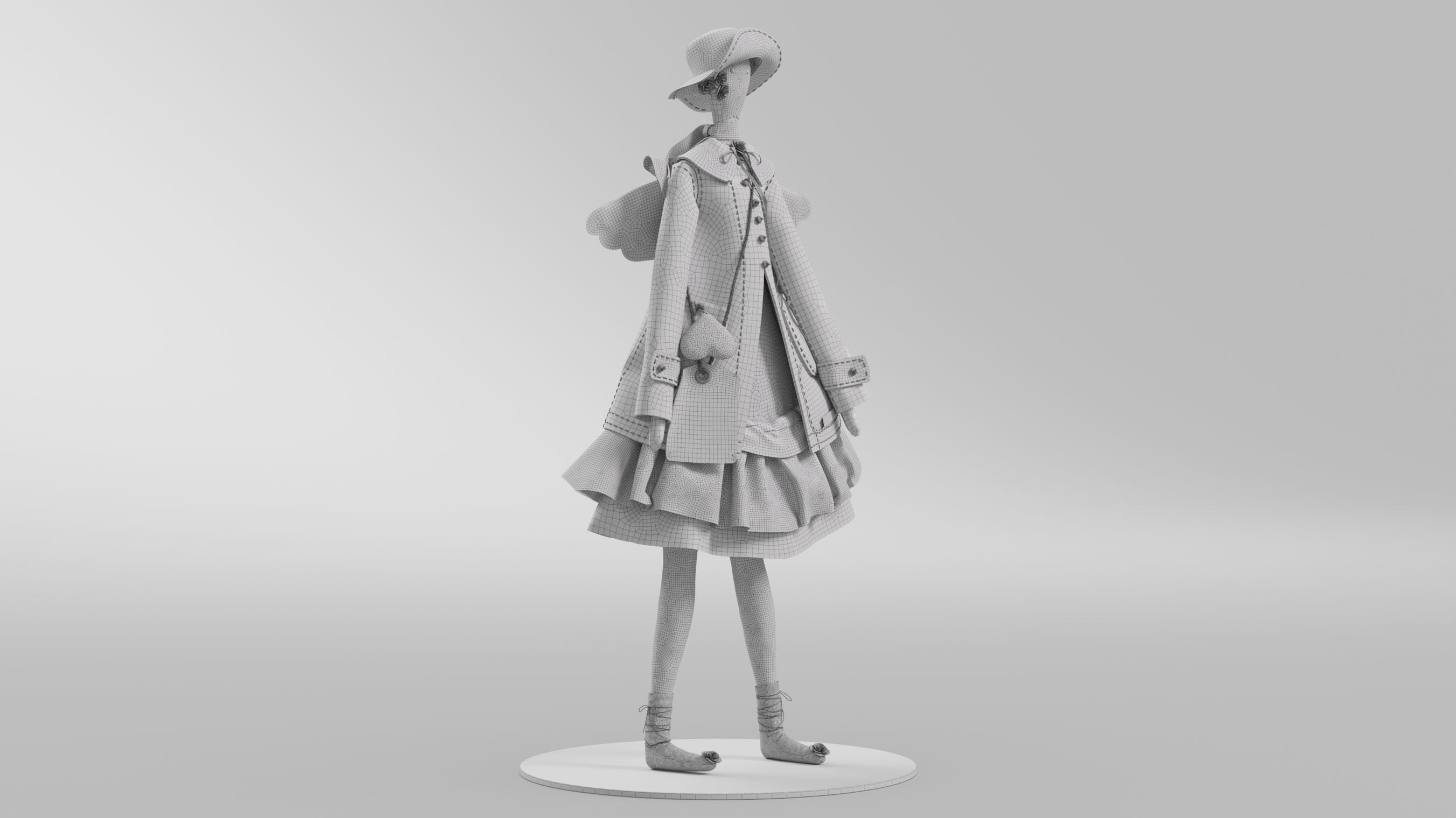 Tilda doll 01 3D model_9