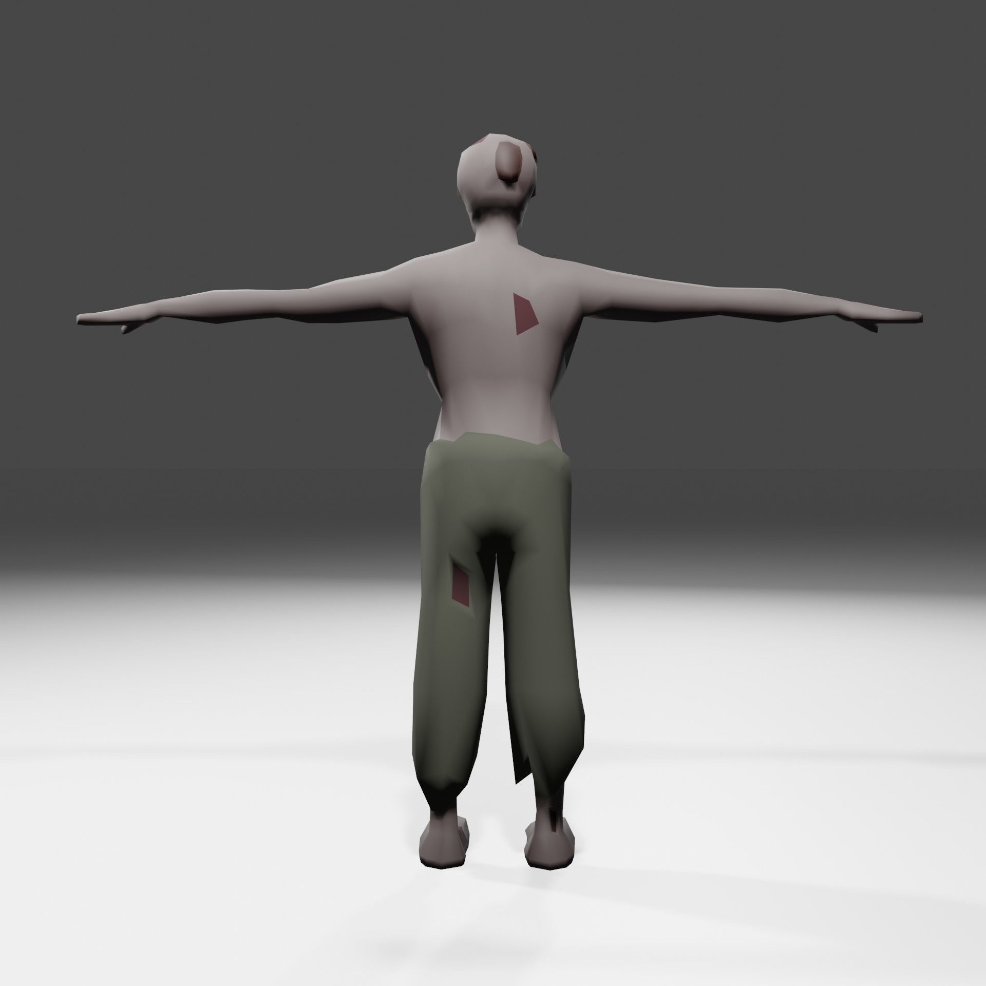 Male Zombie 01 Asset Rigged Unity FBX low-poly 3D model Low-poly 3D model_3