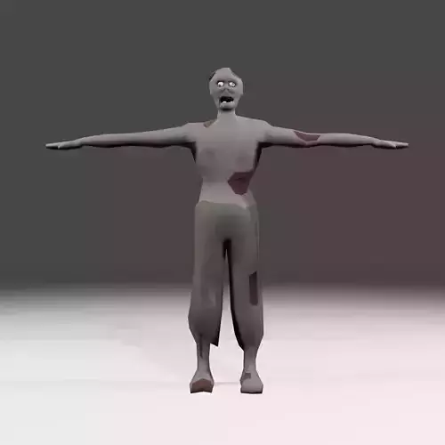Male Zombie 01 Asset Rigged Unity FBX low-poly 3D model Low-poly 3D model