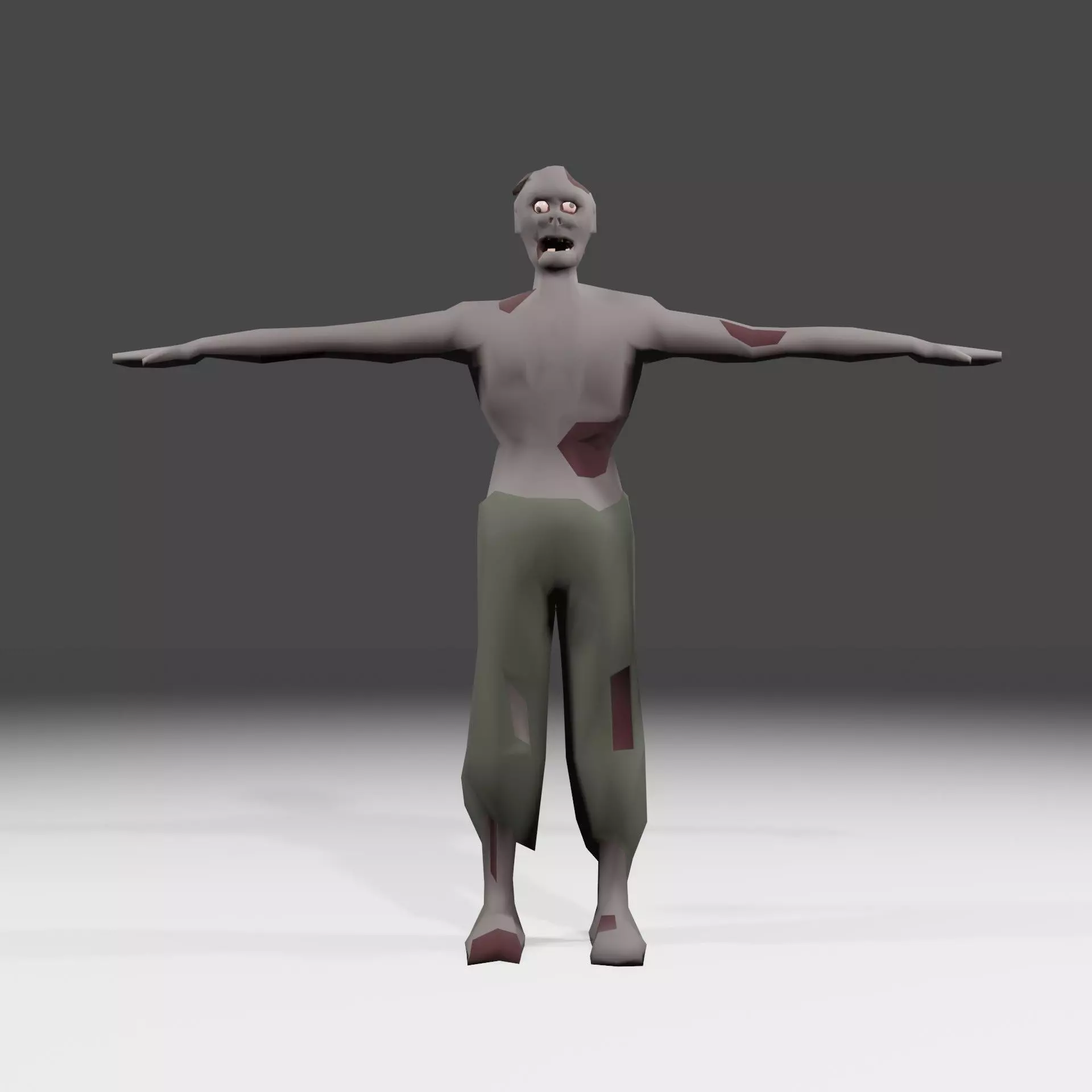 Male Zombie 01 Asset Rigged Unity FBX low-poly 3D model Low-poly 3D model_0