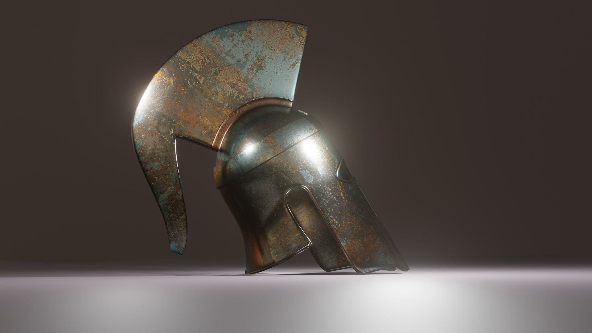 Greek Helmet 3D model_6