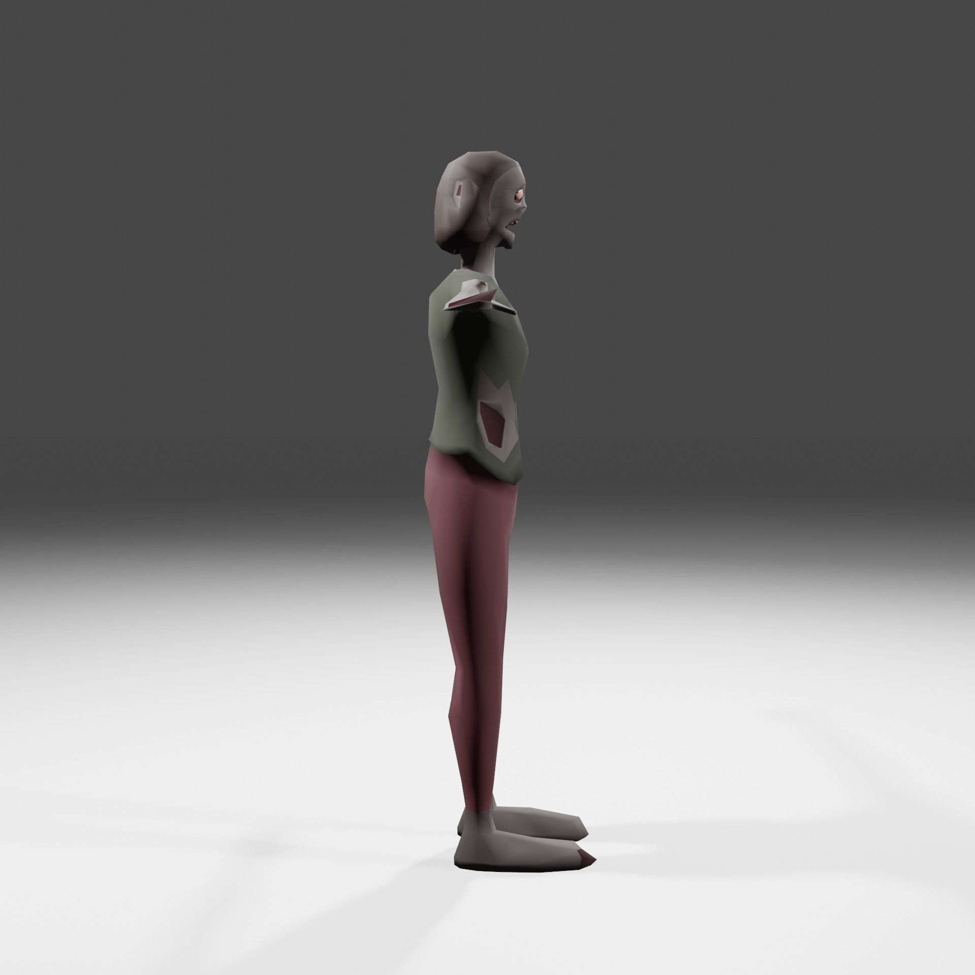Female Zombie 01 Asset Rigged Unity FBX low-poly 3D model Low-poly 3D model_4