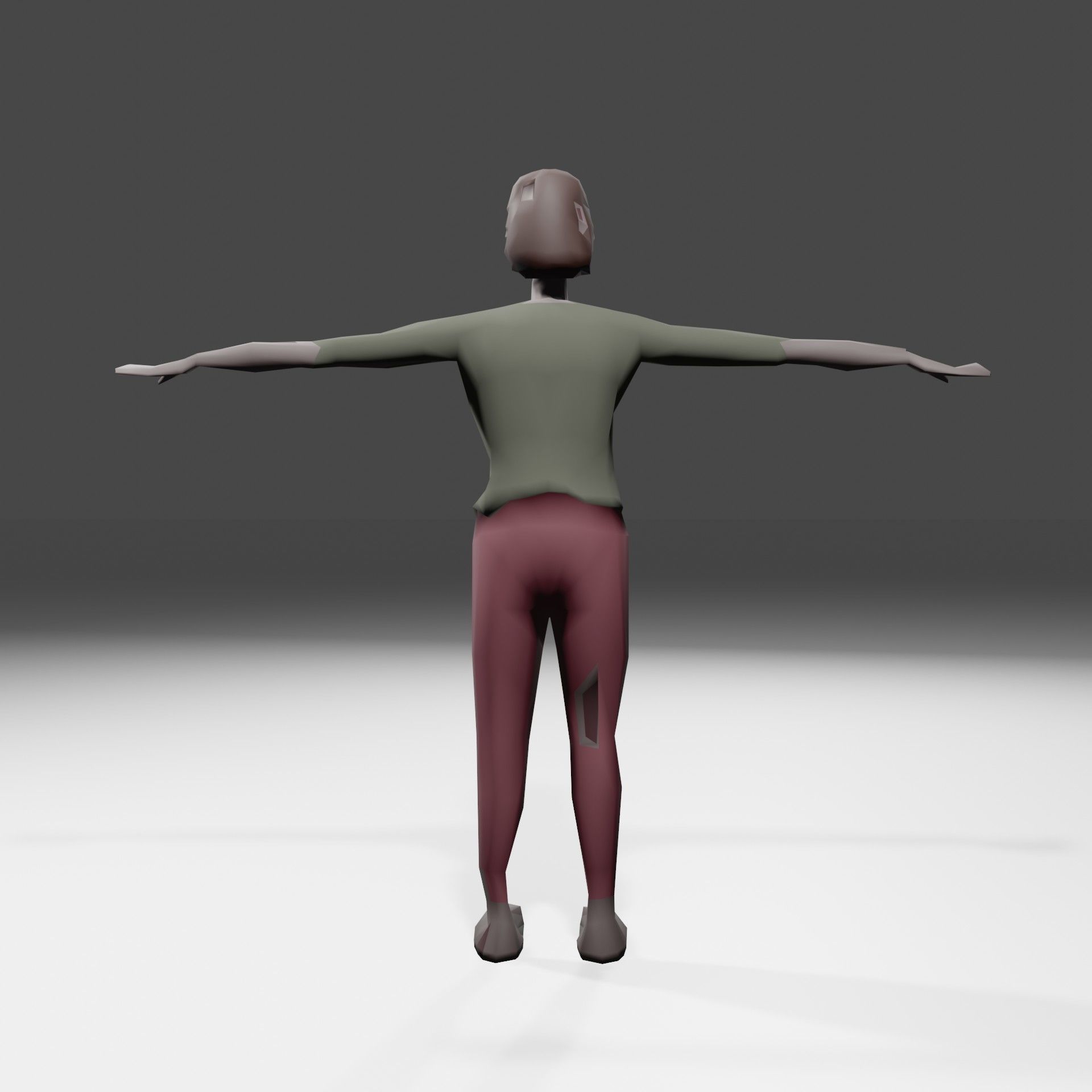 Female Zombie 01 Asset Rigged Unity FBX low-poly 3D model Low-poly 3D model_3