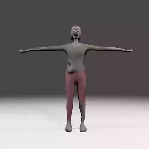 Female Zombie 01 Asset Rigged Unity FBX low-poly 3D model