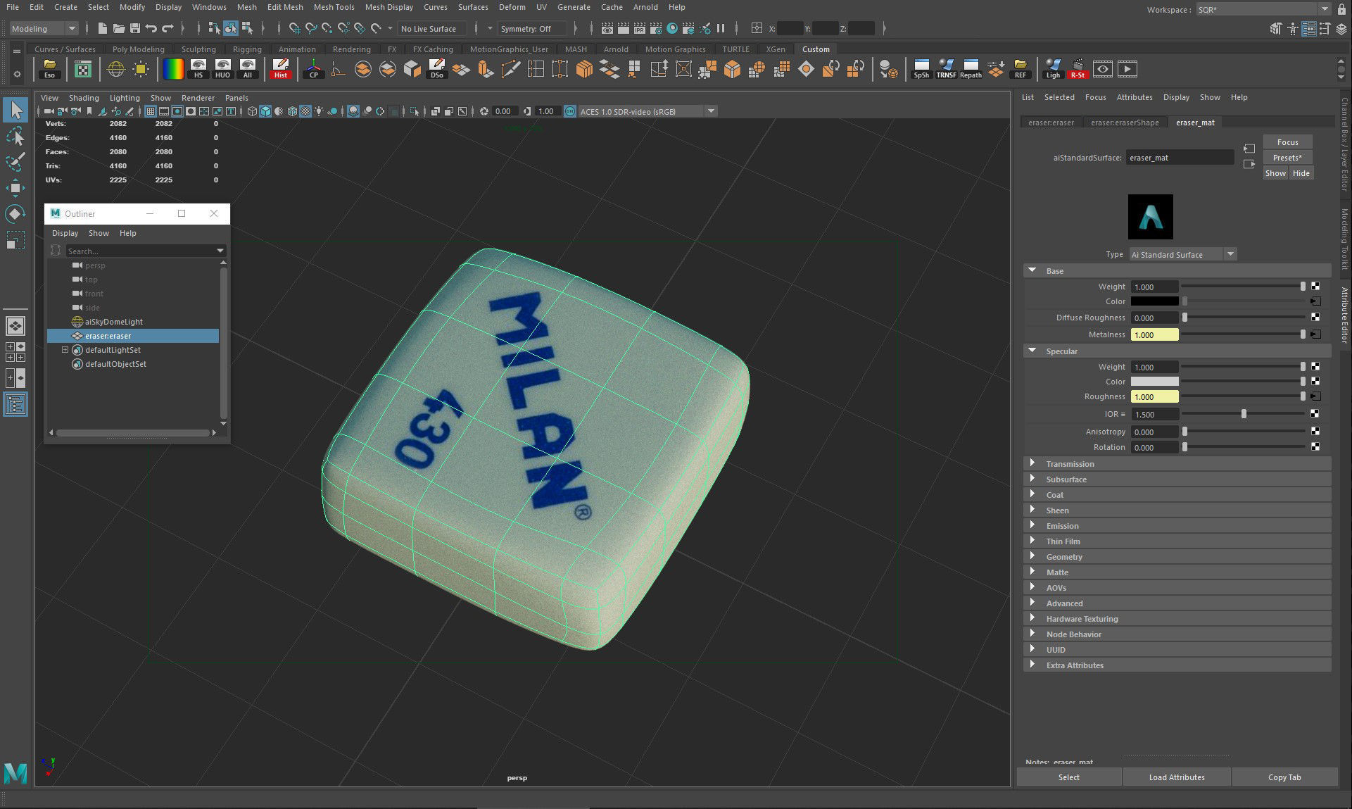 Eraser milan dice 3D model_7