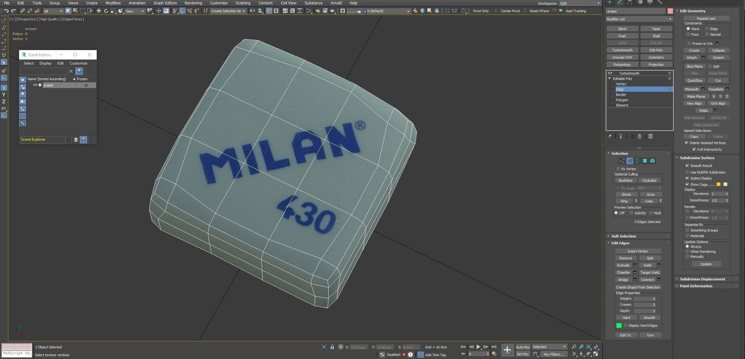 Eraser milan dice 3D model_6