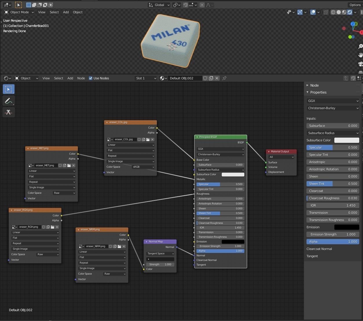 Eraser milan dice 3D model_11