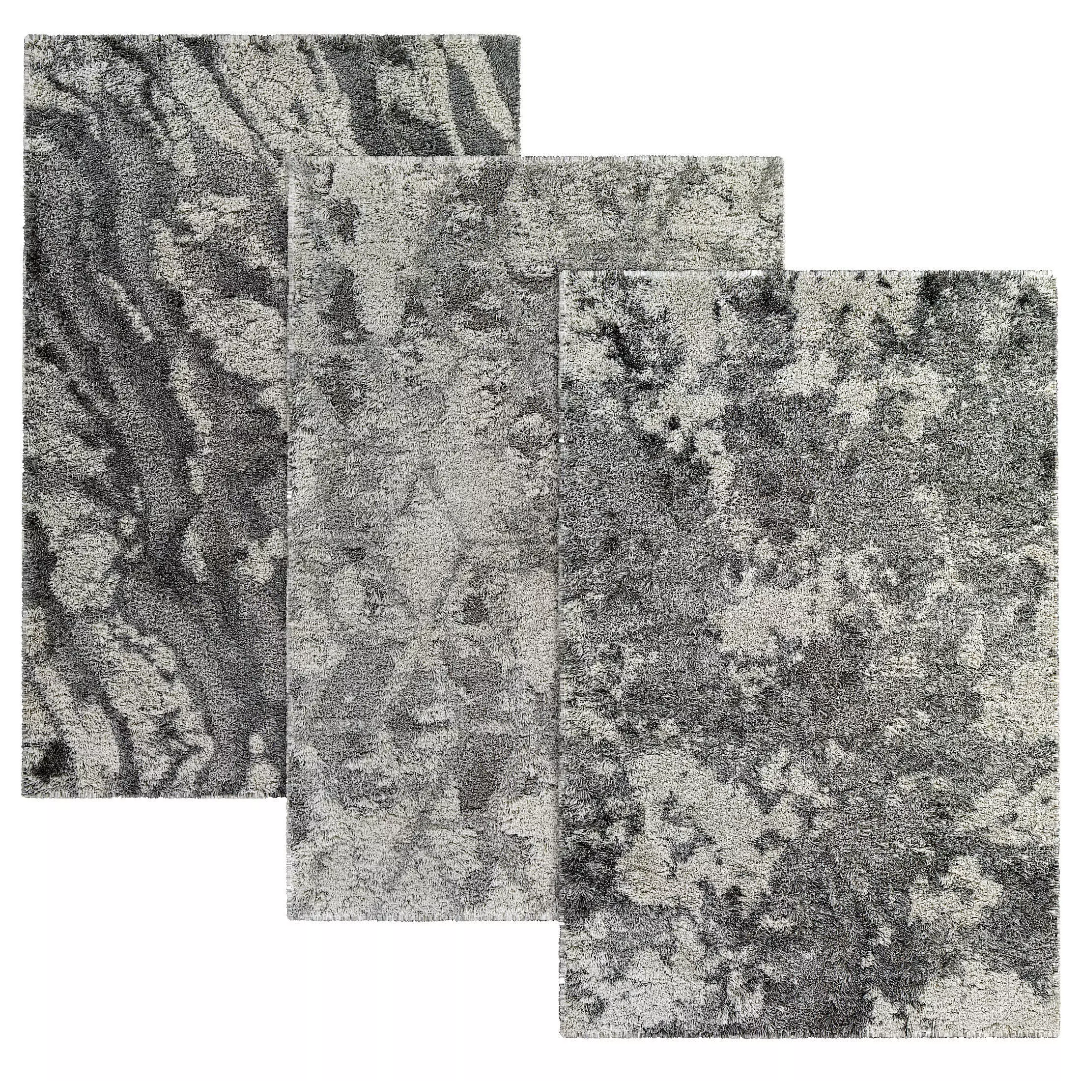 Gray carpet collection 3D model_0