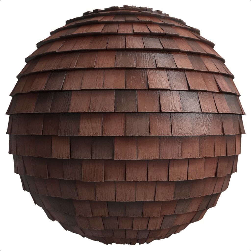 Roof Tile Materials 22- By 3 color Pbr By Sbsar 4k Low-poly 3D model_1