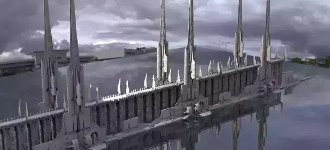  Sci-Fi Fantasy Bridge design extended 3D model