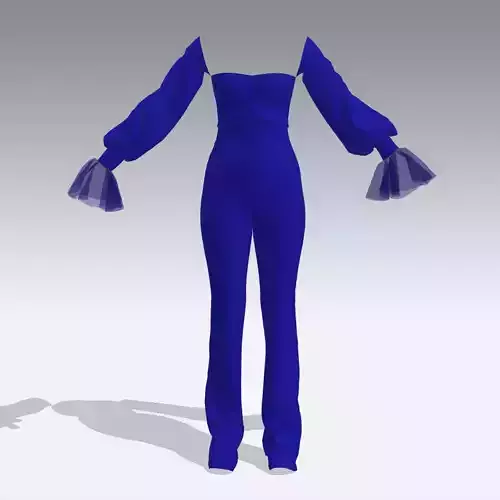 BLOUSE AND PANT BLUE SUIT LOOK