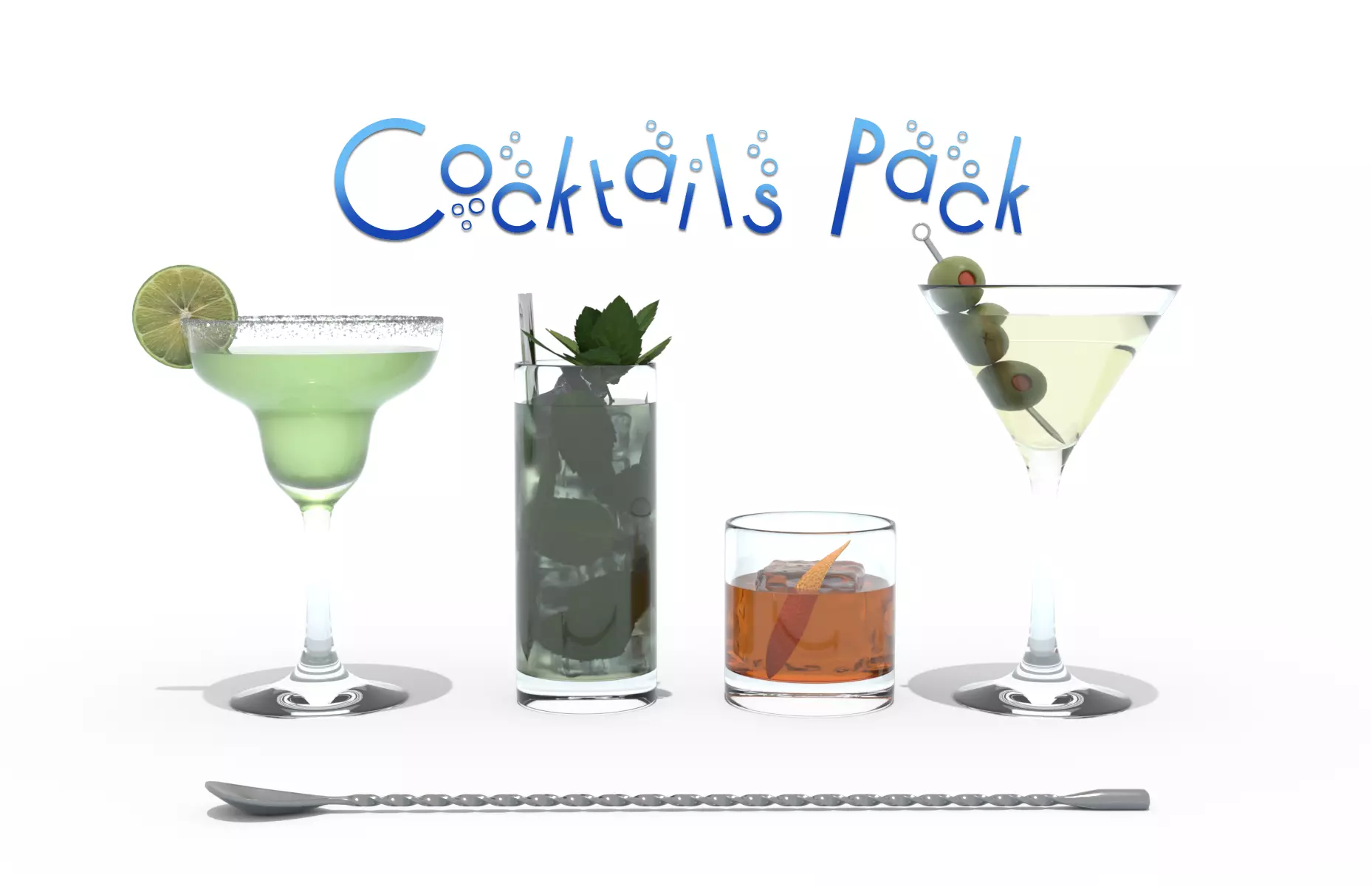 Cocktails PACK 3D Model Collection_0
