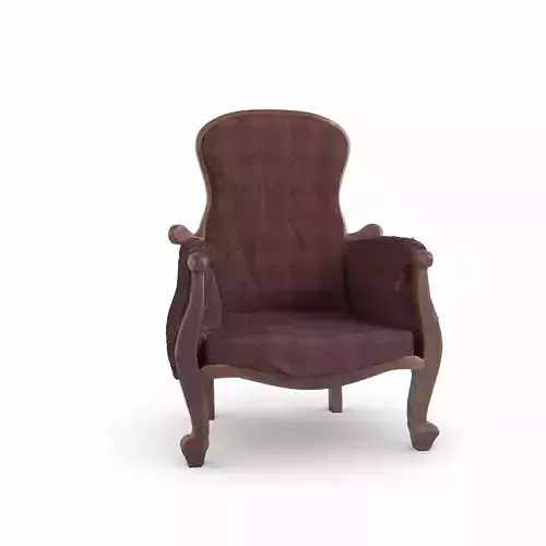 Armchair in burgundy fabric