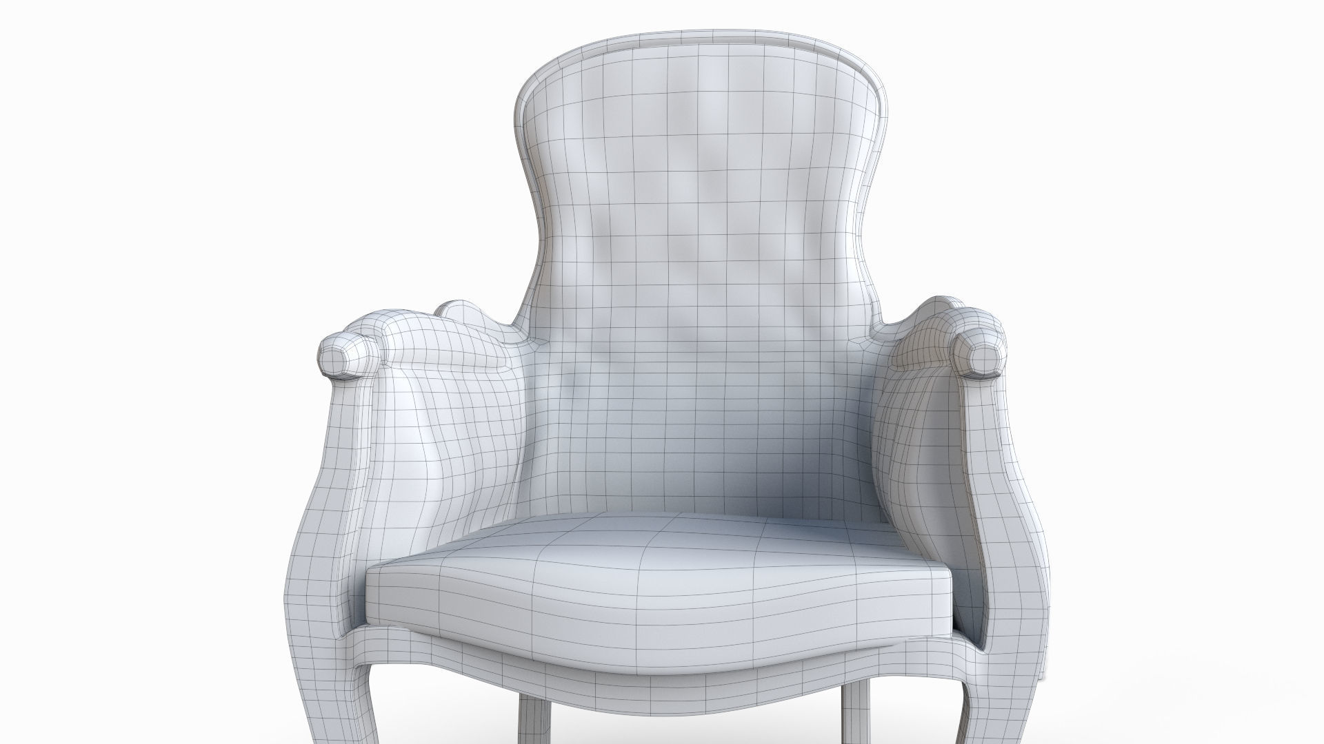 Armchair in burgundy fabric 3D model_10