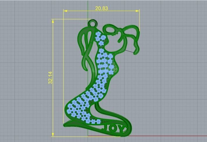 Pendant mother with child Model 1219 3D print model_4