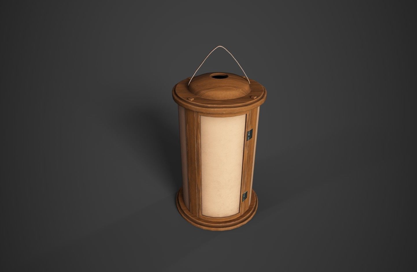 Medieval Wooden Lantern Low-poly 3D model_4