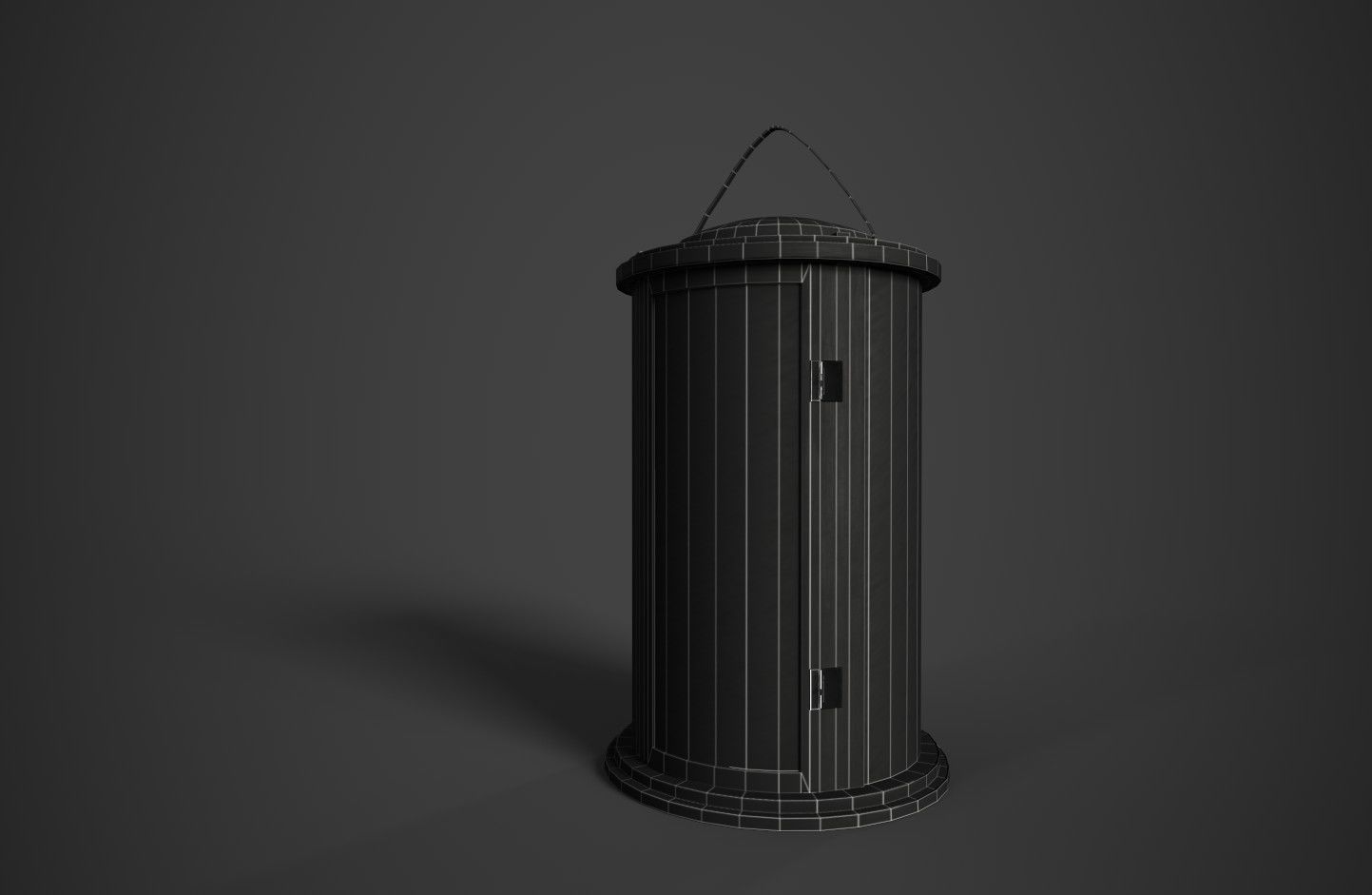 Medieval Wooden Lantern Low-poly 3D model_13