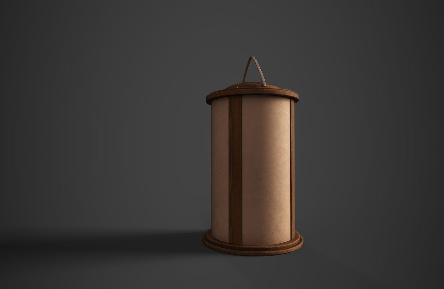 Medieval Wooden Lantern Low-poly 3D model_6