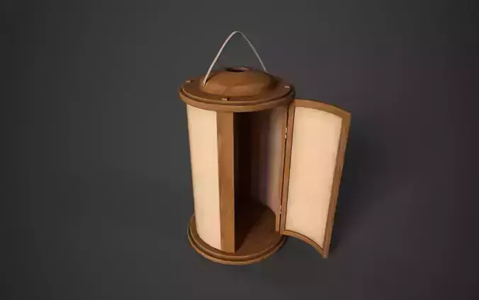Medieval Wooden Lantern Low-poly 3D model