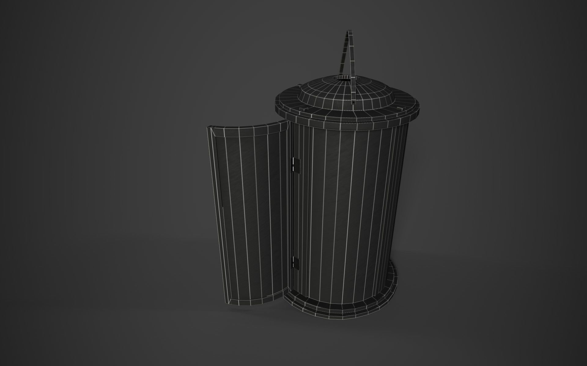 Medieval Wooden Lantern Low-poly 3D model_10