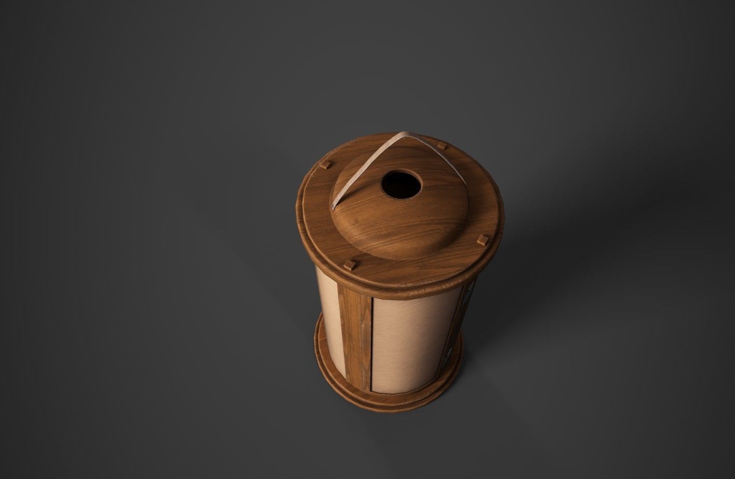 Medieval Wooden Lantern Low-poly 3D model_3