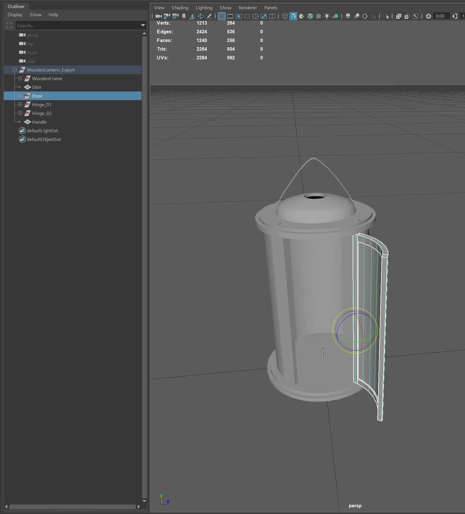 Medieval Wooden Lantern Low-poly 3D model_15
