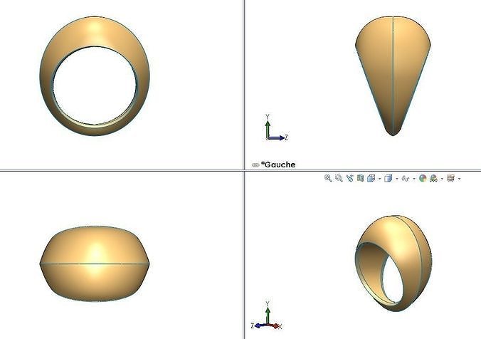 ring model four gold 3D model